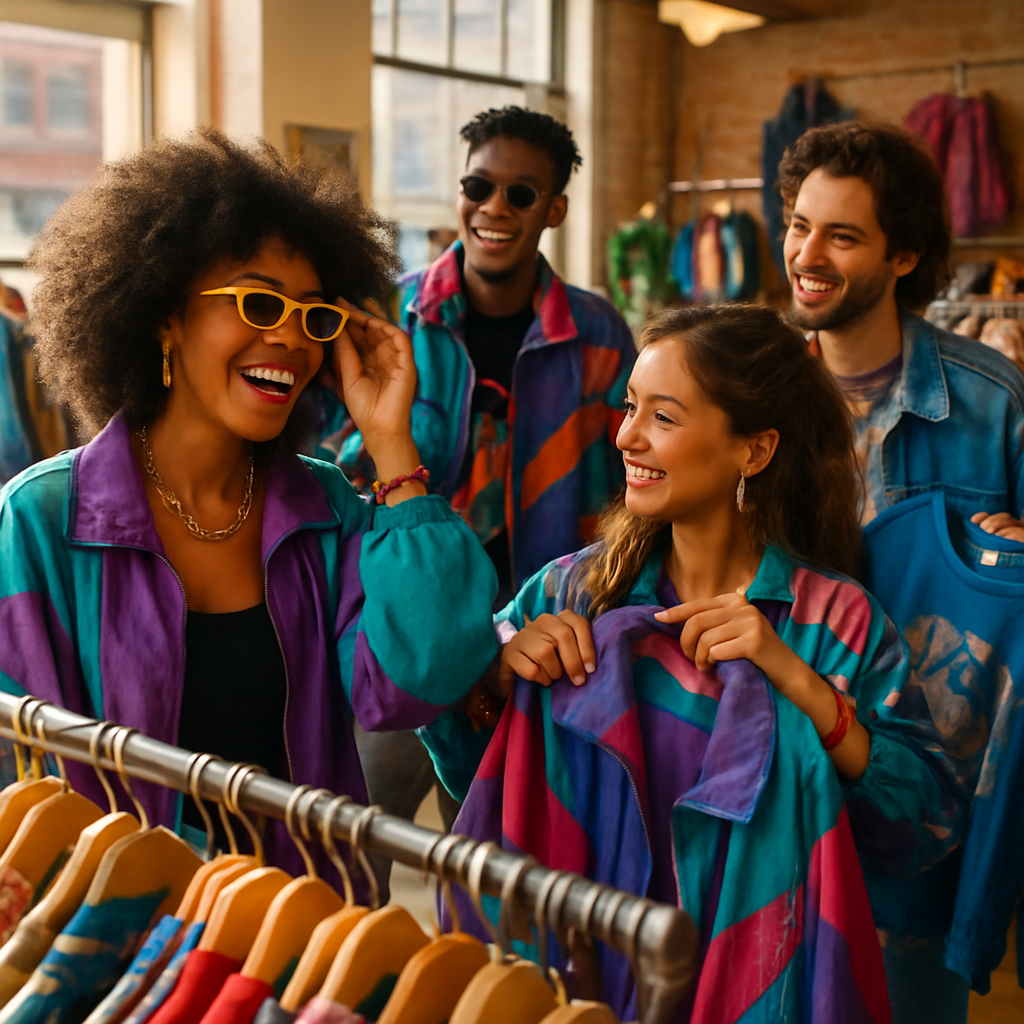 Vintage 80s and 90s thrift fashion statement pieces